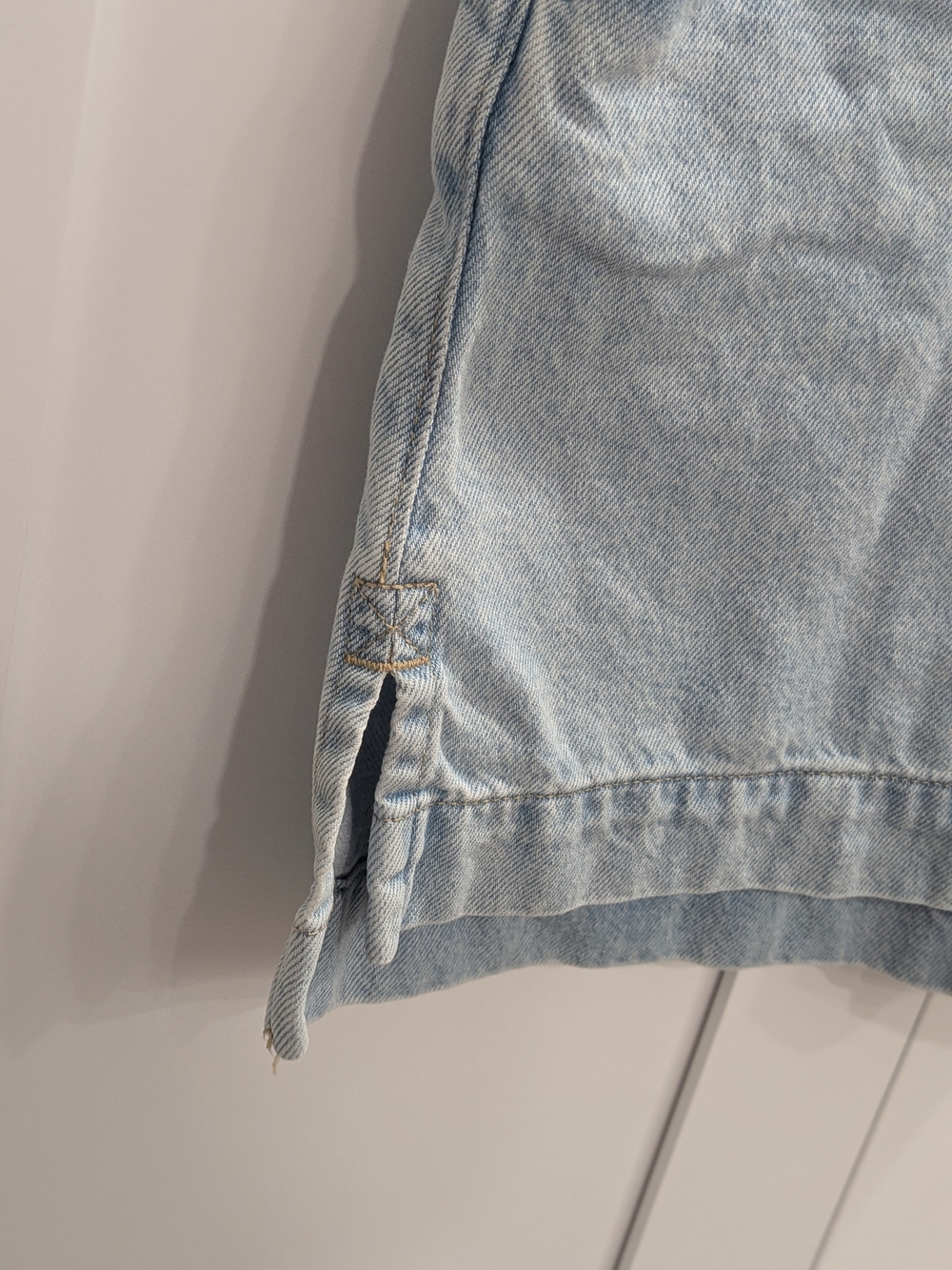 Light Wash Denim Tank Dress with Chest Pocket - Picture 3 of 7